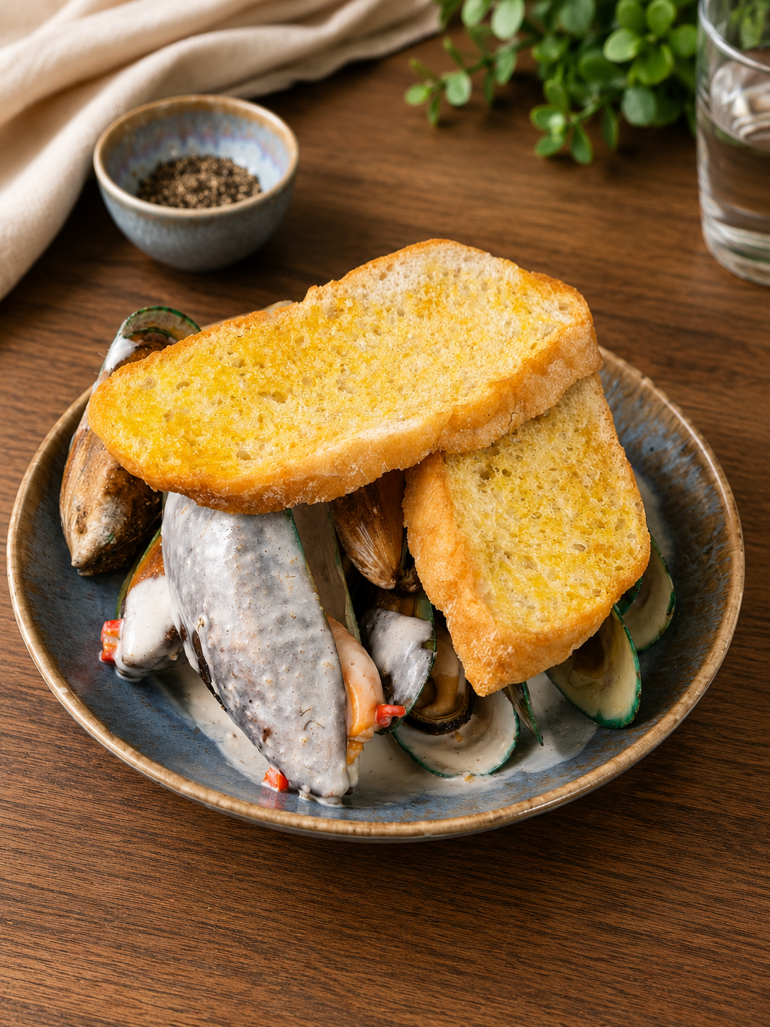 Fresh fish with toasted bread